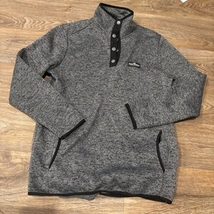 Simply Southern Tried & True Snap Fleece Pullover Heather Mock Neck Large